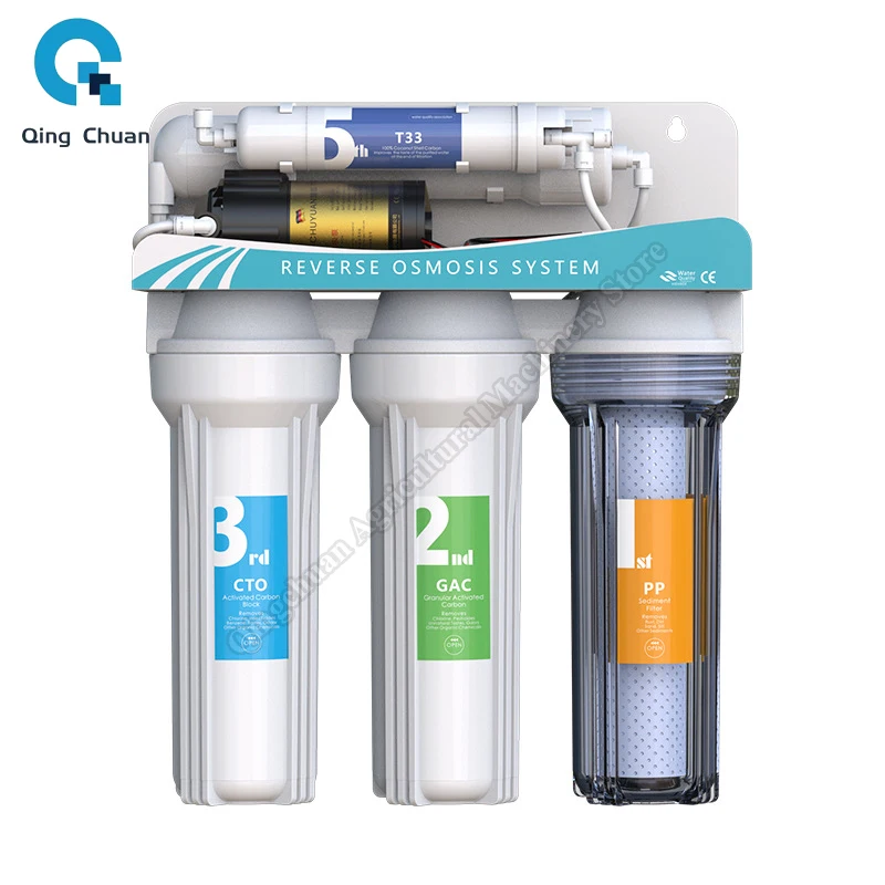 

5-Stage Reverse Osmosis 100G Water Filtration System Home RO Water Purifier System Under Sink Drinking Water Filter System