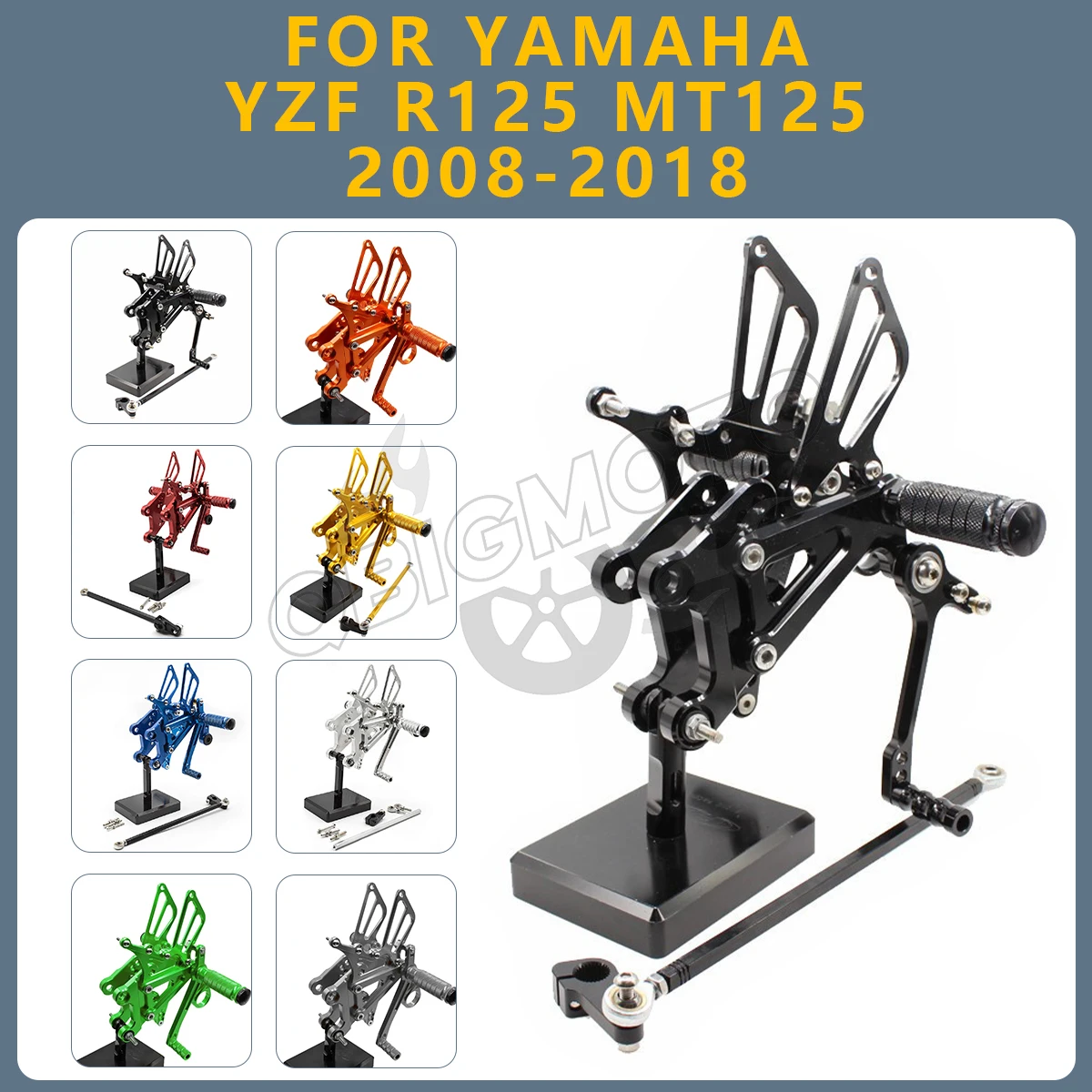 

CNC Motorcycle Rearset Footpeg Rear Footrest Foot Pegs Pedal Rearsets Adjustable FOR YAMAHA YZF R125 MT125 R MT 125 2008-2018