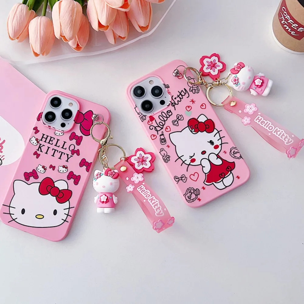 Cartoon Kitty Melody For Huawei Y7 Y6 Y5 Pro Pirme 2018 2019 Y5P Y6P Y7A Y7P Y8P Y6S Phone Case Bracelet Toy Key Strap Cover