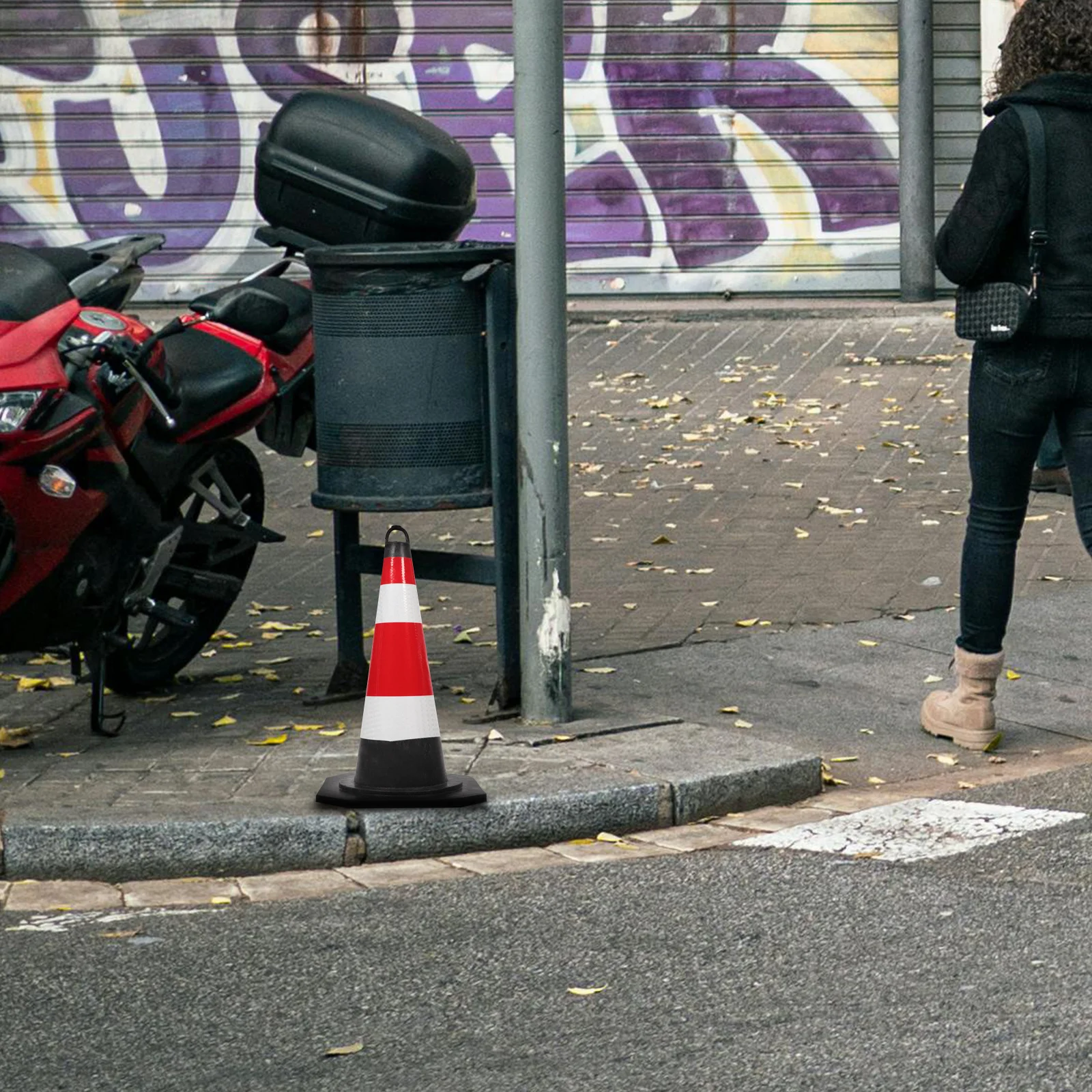 

Reflective Traffic Cone Sturdy Base Durable for Road Construction Parking Lot Safety Barrier Outdoor Training Cone