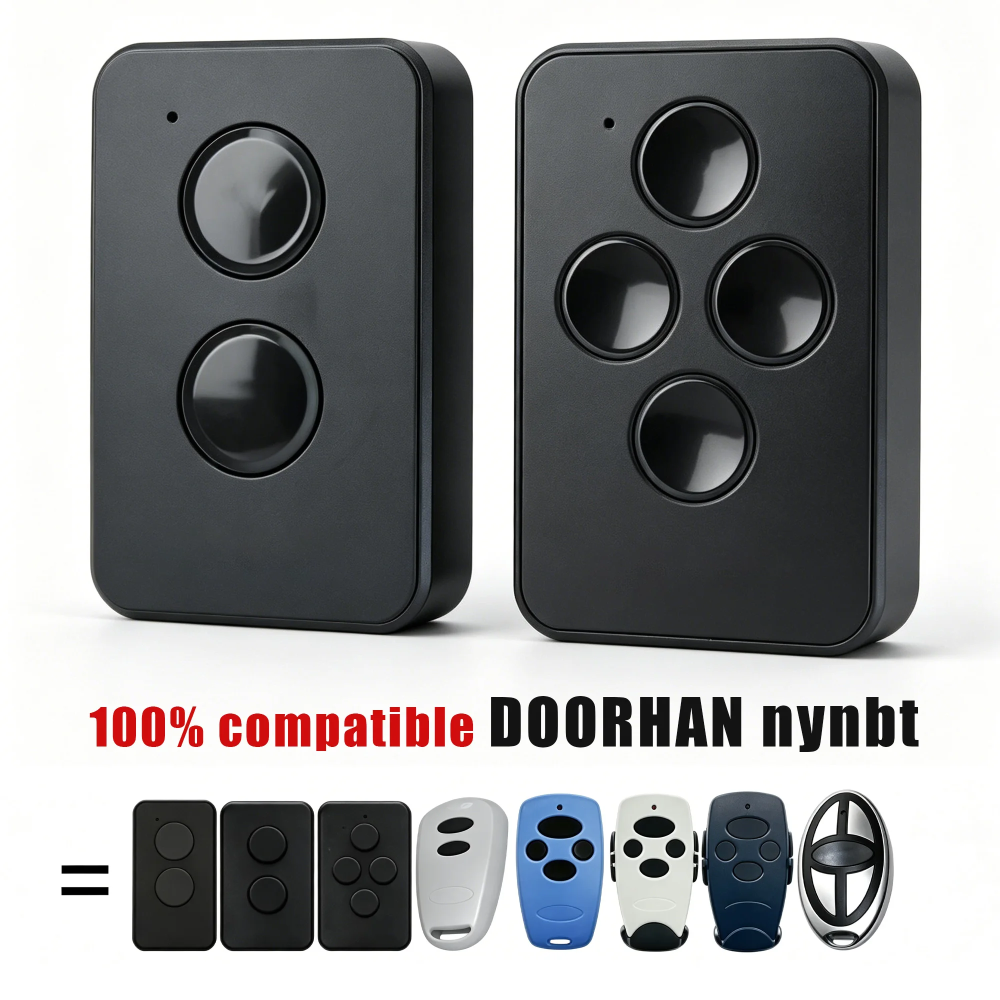 433MHz Dynamic Rolling Code Clone Hand Remote 2&4 Key Optional Keychain Fob Works with DOORHAN Access Control Barrier