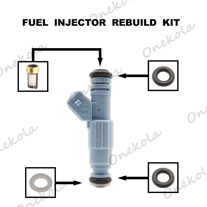 Fuel Injector repair kit Orings Filters for 1999-2004 VOLVO 2.3L 2.5L I5 Ford Chevy GMC 4.6L 5.4L 7.4L 0280155830