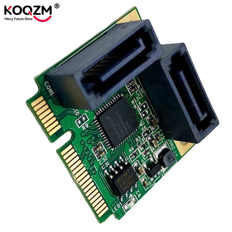 Add On Cards Mini PCI-E PCI Express To 2 Ports SATA 3.0 Converter SSD HDD SATA3 Controller Expansion Card SATA Multiplier