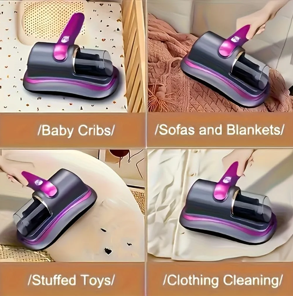 Wireless Handheld Mattress Vacuum Cleaner with UV-C Light HEPA Filter And Ultrasonic Vibration12KPa for Bed Sofa Car Seat Carpet