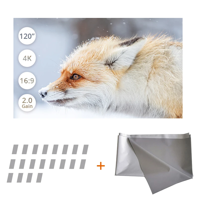 

Hotack Hot Sale 80/100/120 Inch Projection Screen 16:9 HD Foldable Portable Projector Movies Screen for Outdoor Indoor