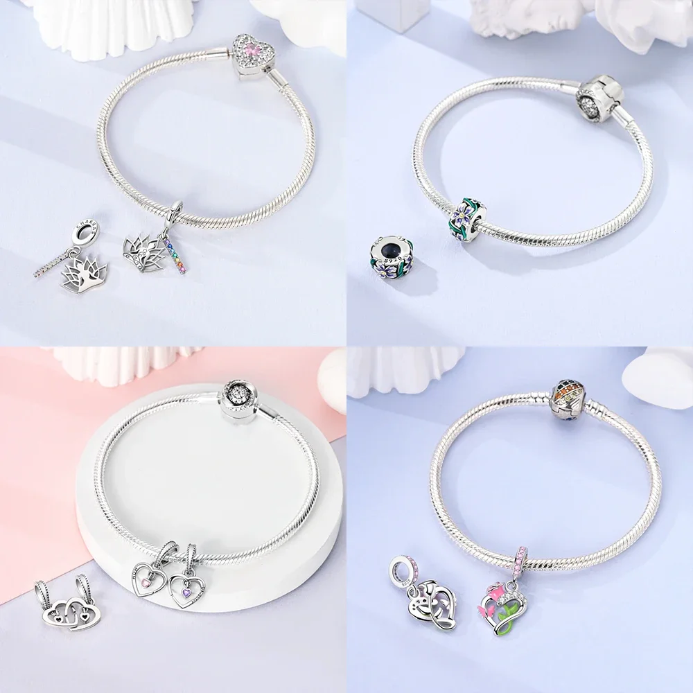 

Женские подвески, оригинальное серебро 925, роза, медведь, бабочка, бусины, подходят для браслета, кулон, изготовление ювелирных изделий для женщин, прекрасный подарок