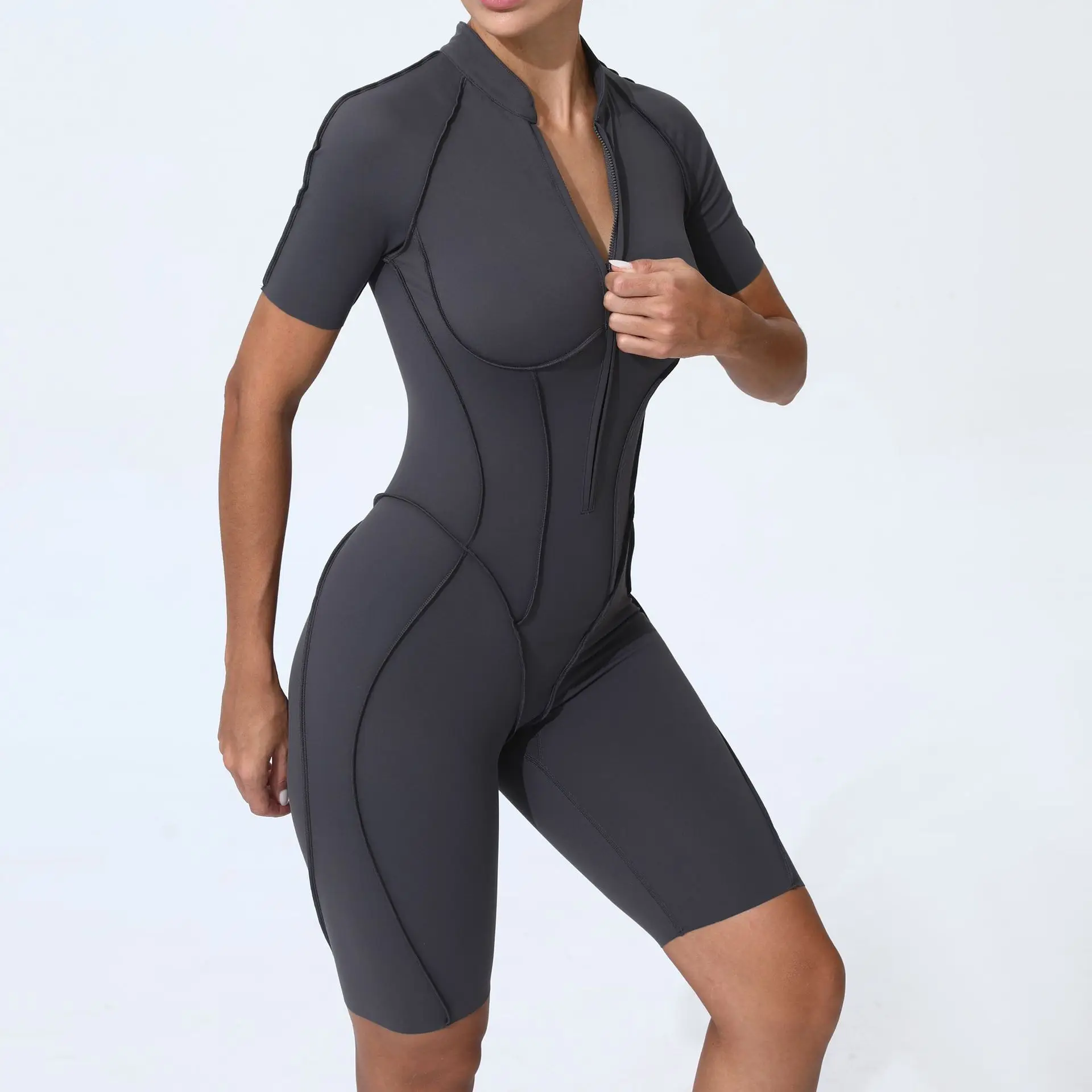 Tuta sportiva da donna Set da yoga Combinazione fitness Sollevamento glutei Schiena nuda Palestra ad alta elasticità Tuta sportiva sexy Pagliaccetto da palestra