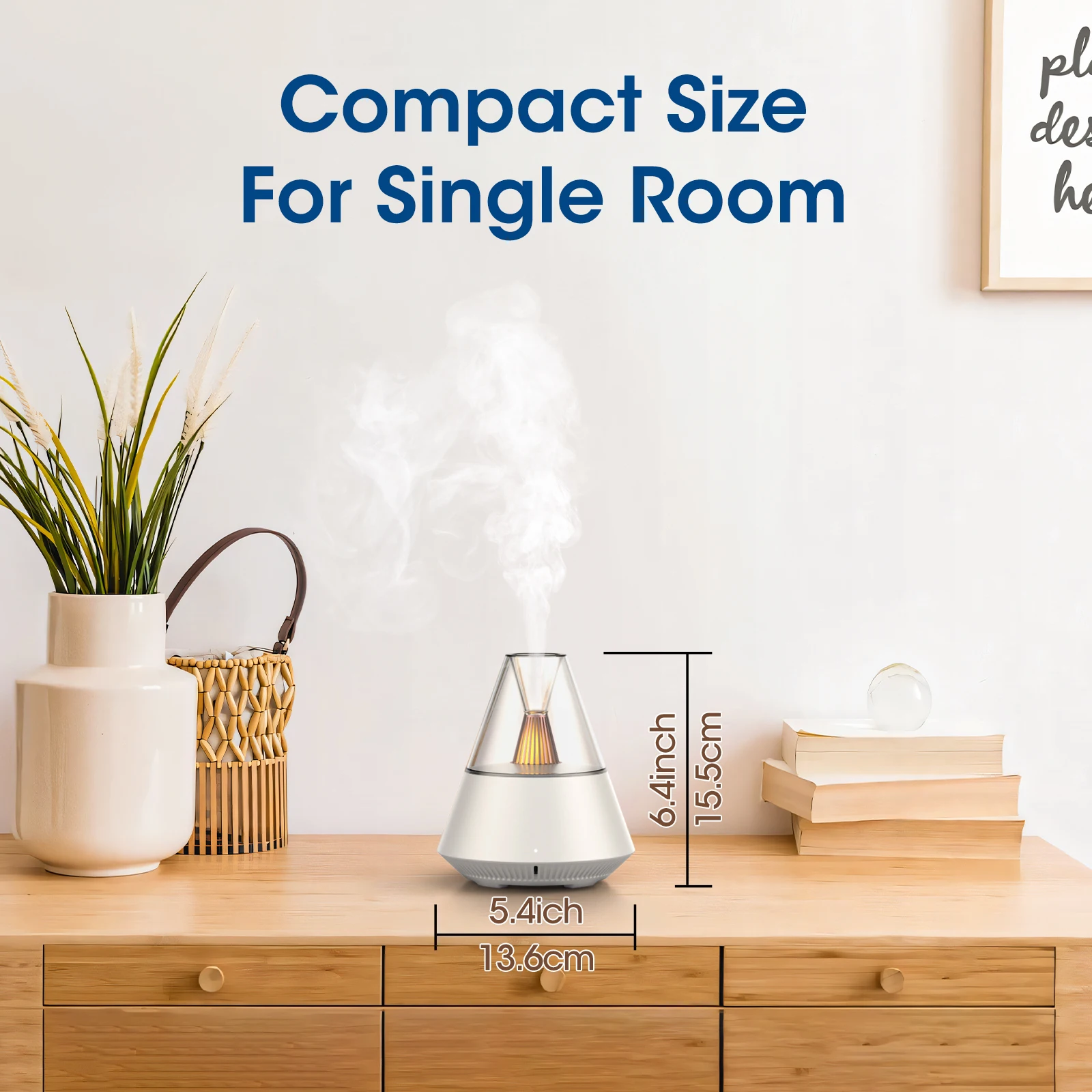 KinYiLO Essential Oil Diffuser, Modern Style Aroma Diffusers with Candle Light Remote Control, USB Powered 150ml Ultrasonic Cool image 6