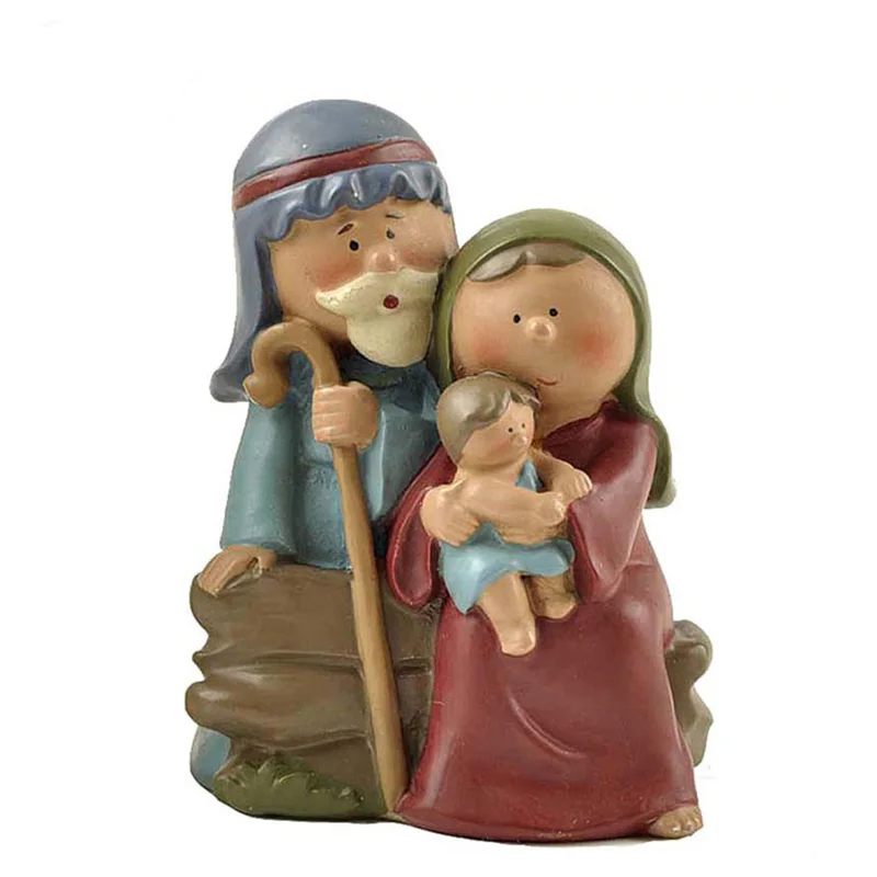 

ENNAS DECORATION POLYRESIN JESUS HOLY FAMILY MINI JESUS BORN NATIVITY SET FIGURINE JESUS RESIN SMALL ORNAMENT FIGURES