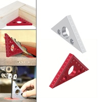 1pc Aluminum Alloy Esquadro Ruler, 45/90 Degree Frosted Right Angle Gauge, Triangle Ruler with Both Imperial and Metric Scales