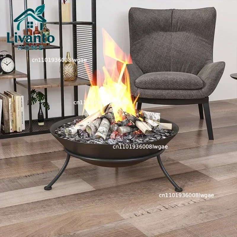 

47/60cm Charcoal Stove Large Cast Iron Firepit for Garden Modern Bonfire Rack Outdoor Fireplace Patio Terrace Camping Brazier