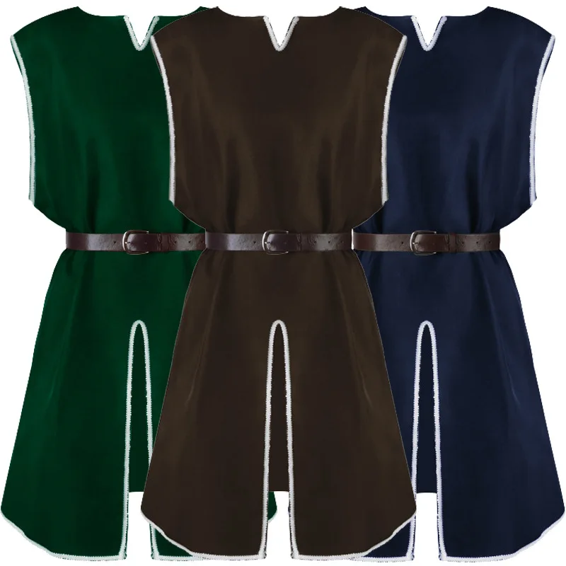 

Свободный крой с капюшоном и поясом, средневековый круглый длинный халат, пальто для мужчин, этническая одежда на Хэллоуин, китайский производитель