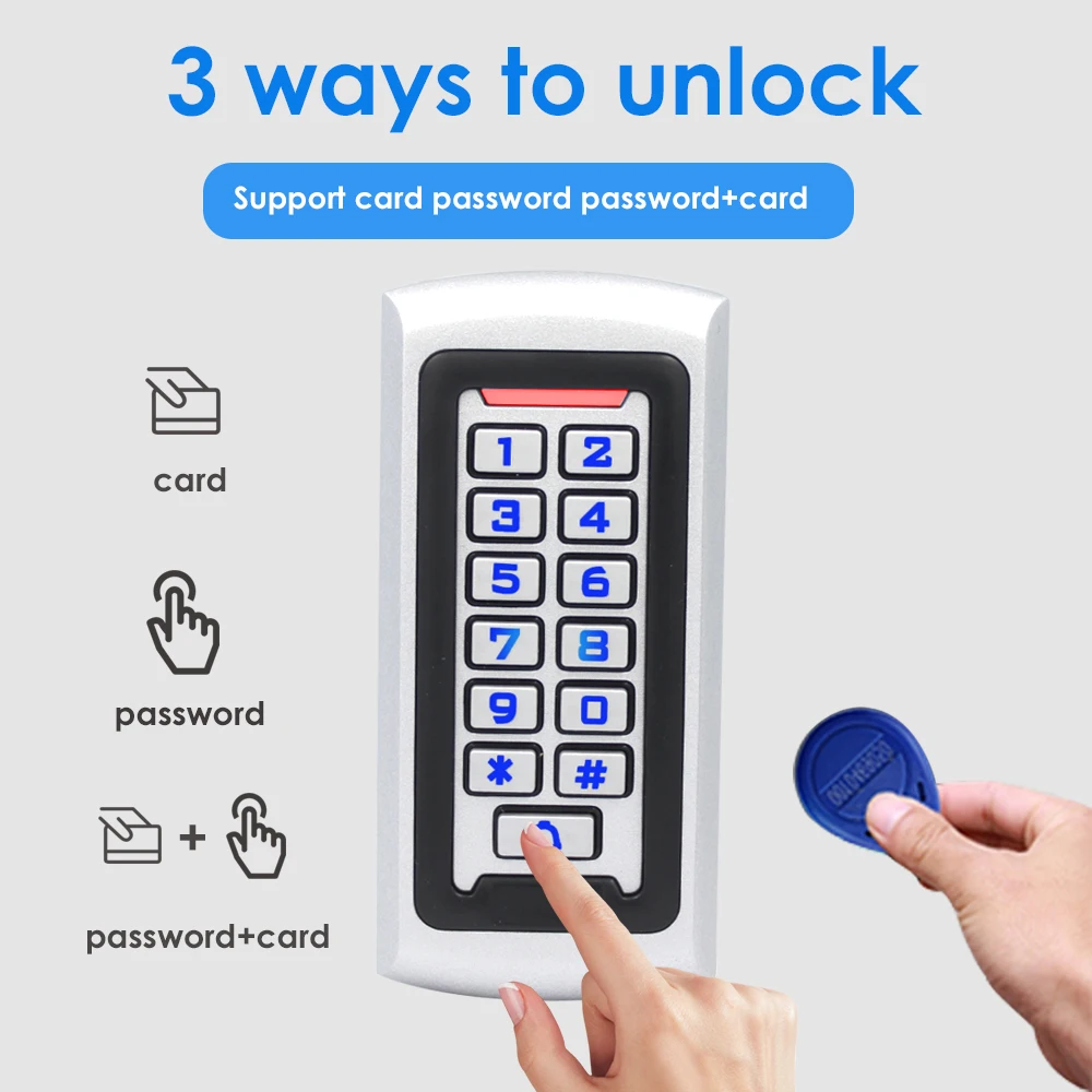 RFID Access Control Kits Keyboard Metal Keypad Door Opener Electronic Lock System Sets 10pcs EM Keyfobs مجموعات التحكم في الوصول