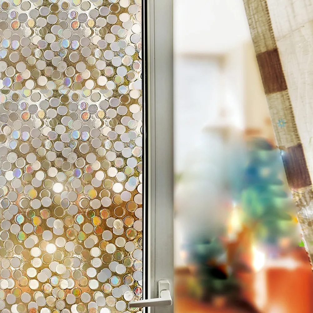 Glitter Dot Sequins Glass Window Film 45x100cm Static Sticker Decorative Film Privacy Protection Home Window Decals