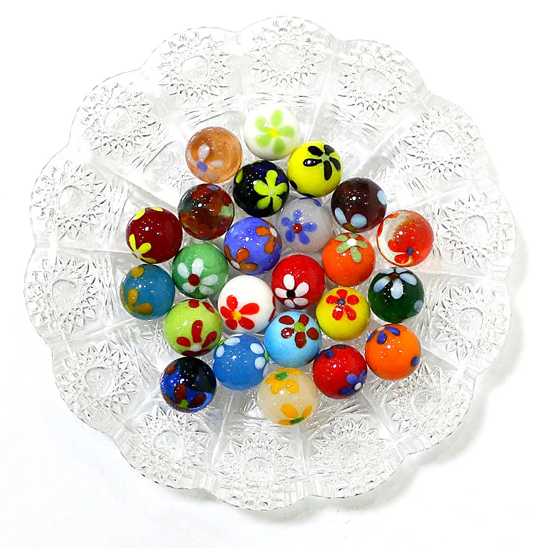6pcs 16mm Colorful Rare Glass Marbles Ball for Home Tabletop Indoor Garden Aquarium Bonsai Decor Unique Creative New Year Gifts