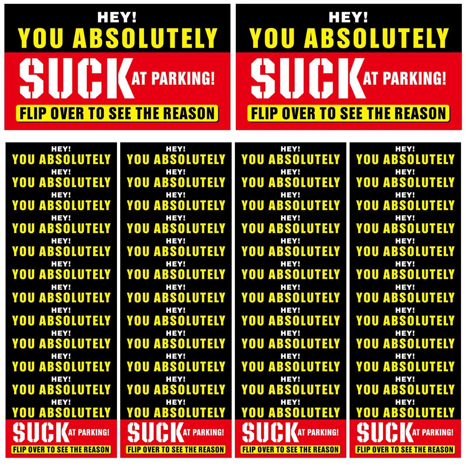 50Pcs Bad Parking Cards, You Absolutely Suck At Parking Cards Bad Parking Cards Parking Interesting tags for humorous pranks