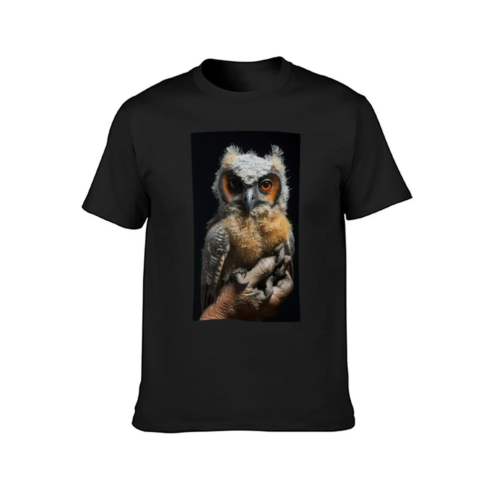 Whimsical Watcher: The Young Owl's Vigil T-Shirt kawaii clothes sublime oversized t shirt men