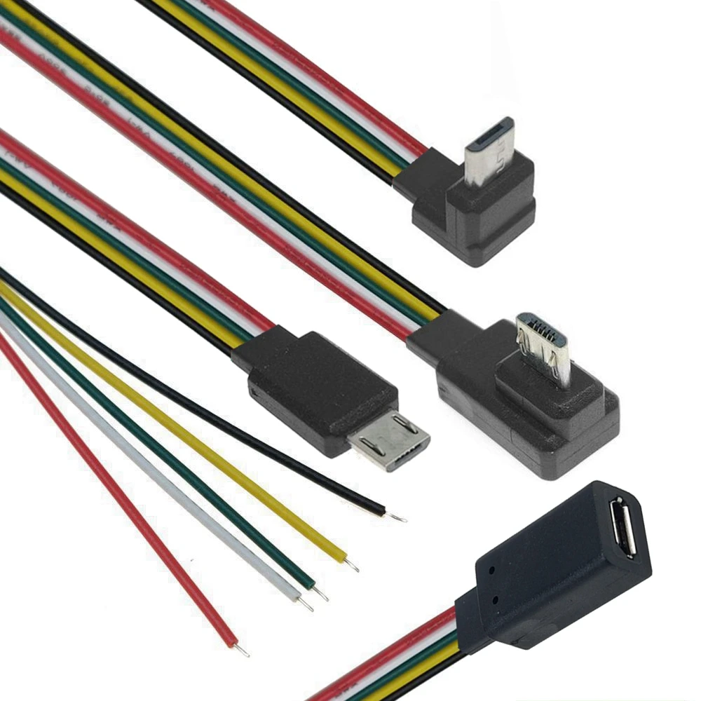 DIY 15CM ultra-small model Android MICRO USB data cable single-head tinned wire 5-core line welding wire