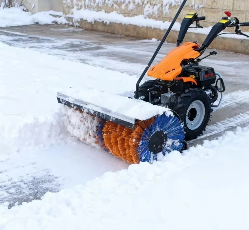 Ergonomic Hand Push Design Walk‑behind Snow Sweeper, Durable Snow Thrower for Garden Path & Residential Walkway Snow Clearing