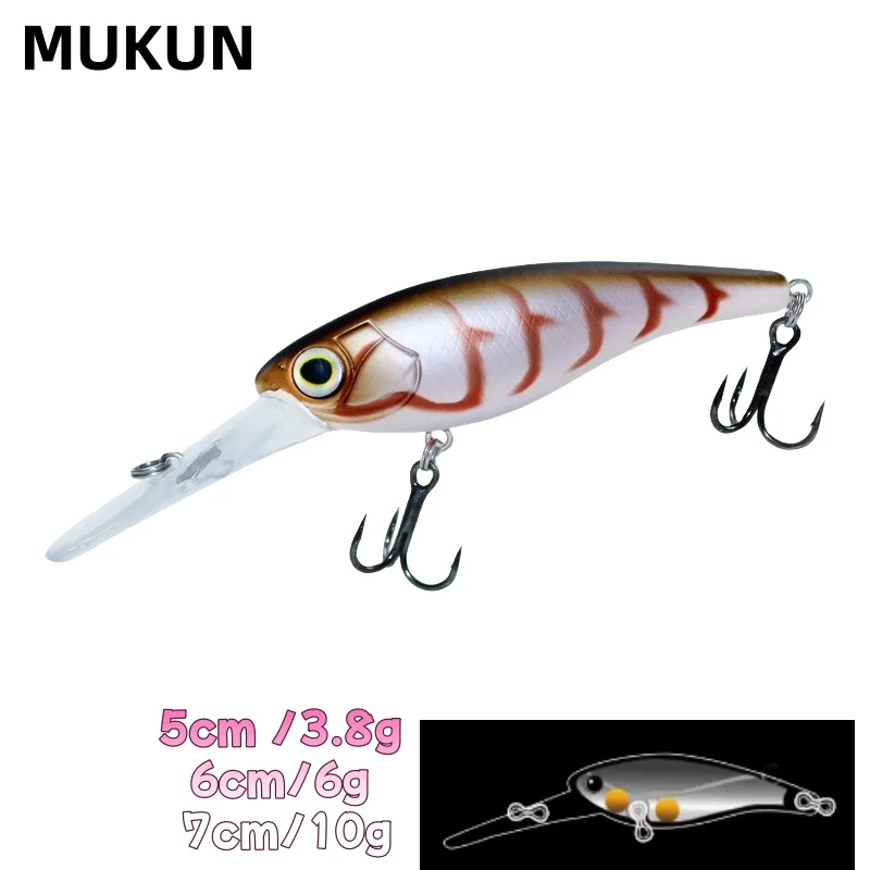 Suspending Minnow 5cm3.8g 6g/6cm-10g/7cm 0-4m depth Deep Dive Artificial bait trout bass lures for Pike fishing lures spinning