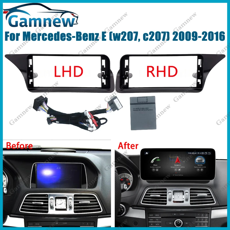 12.3 Inch Car Frame Fascia Adapter Canbus Decoder Android Radio Dash Fitting Panel Kit For Benz E ( C207 ) 2009-2016