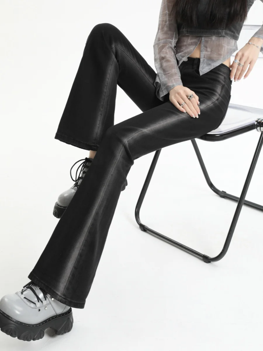 

Джинсы-колокольчики с высокой талией, женские узкие леггинсы, осенние новые сексуальные брюки размера плюс для девочек, модные брюки со свистком