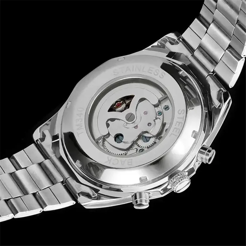 Winner 340A Montre Homme Mechanical Wristwatch Luxury Automatic Watch Stainless Steel Watches For Men Clock Relogio Masculino