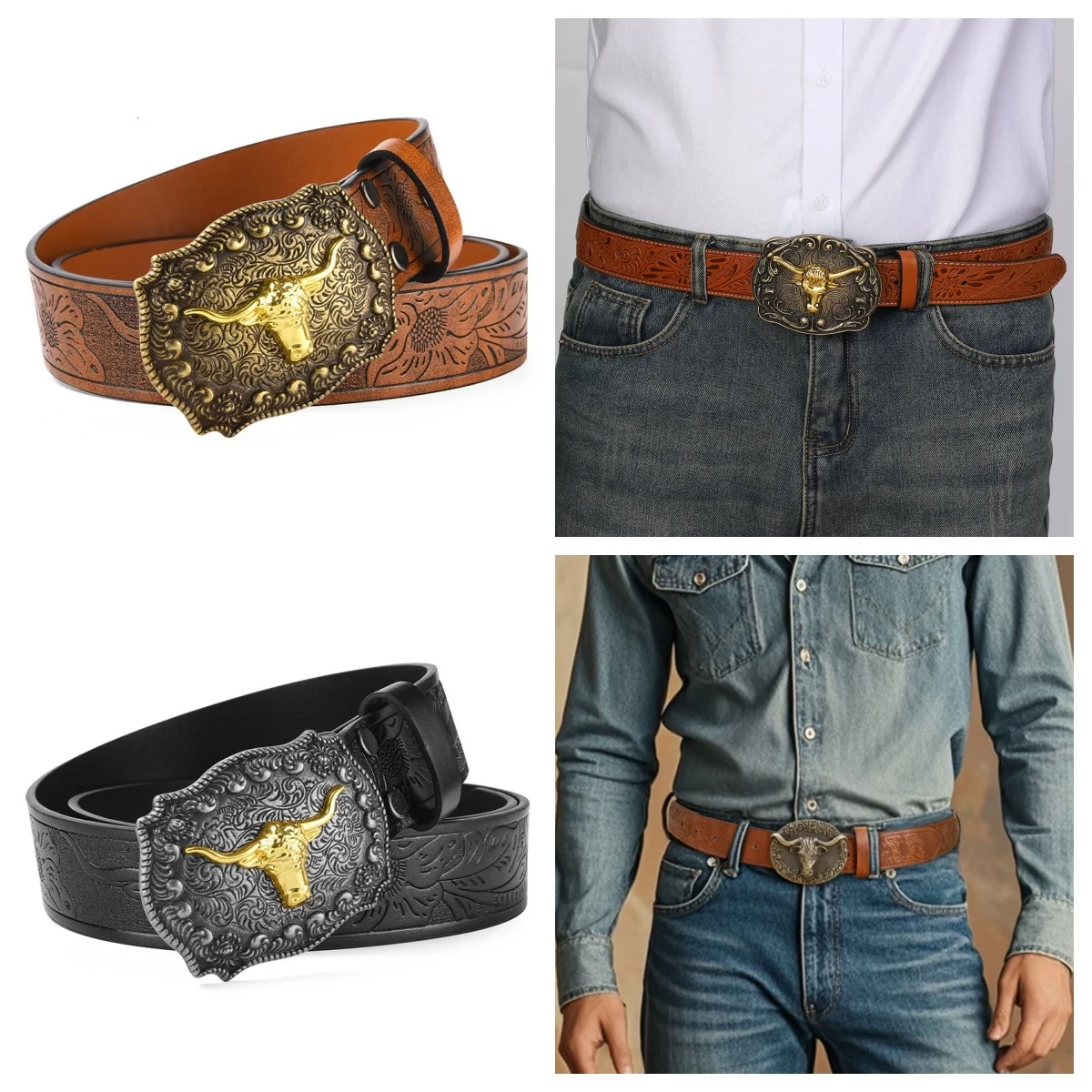 

Винтажный ковбойский ремень с пряжкой из сплава с гравировкой в виде головы быка, шириной 3,8 см, из искусственной кожи, с изображением головы быка, для женщин и мужчин, для джинсов