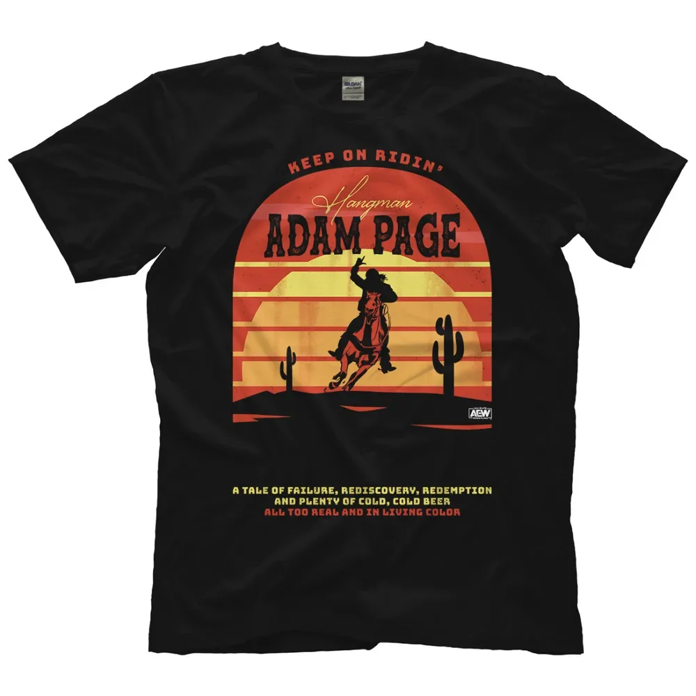 Hangman Adam Page - Sunset AEW Official T-Shirt Tees Y2K tops Unisex Summer Short Sleeve