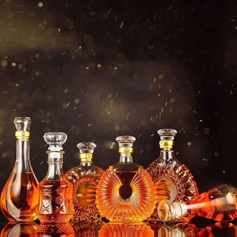 Decantador de whisky de vidrio sin plomo para licor, Scotch Bourbon, barra de licor única y decoraciones para fiestas, botella de Alcohol