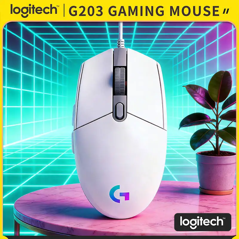 

Игровая мышь Logitech G203 LIGHTSYNC RGB, 200-8000 DPI, 6 кнопок, частота опроса 1000 Гц, гарантия 2 года, эргономичный дизайн для ПК и ноутбуков