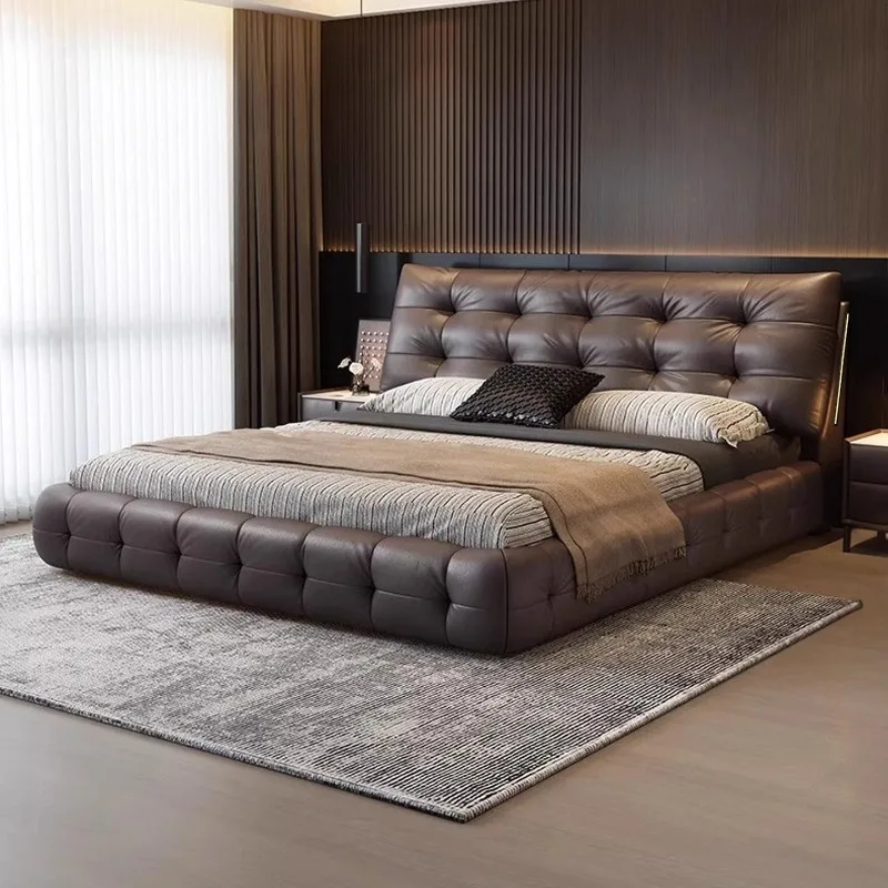 

Full Floor Bedroom Bed Baby King Size Double Double Simple Leather Bed Design Mobile Letto Matrimoniale Lounge Suite Furniture