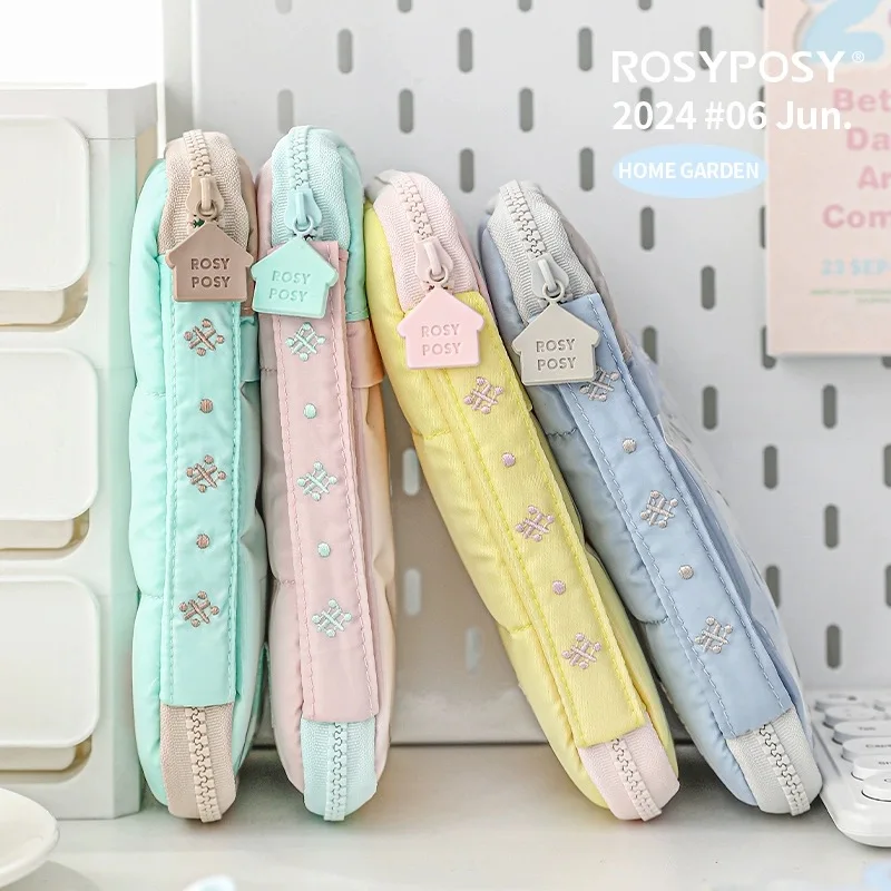 MINKYS Candy Color Big Capacity Pencil Case Pen Storage Bag Pencilcase Pencil Punch Storage Bag Kids Gift Stationery Supplies