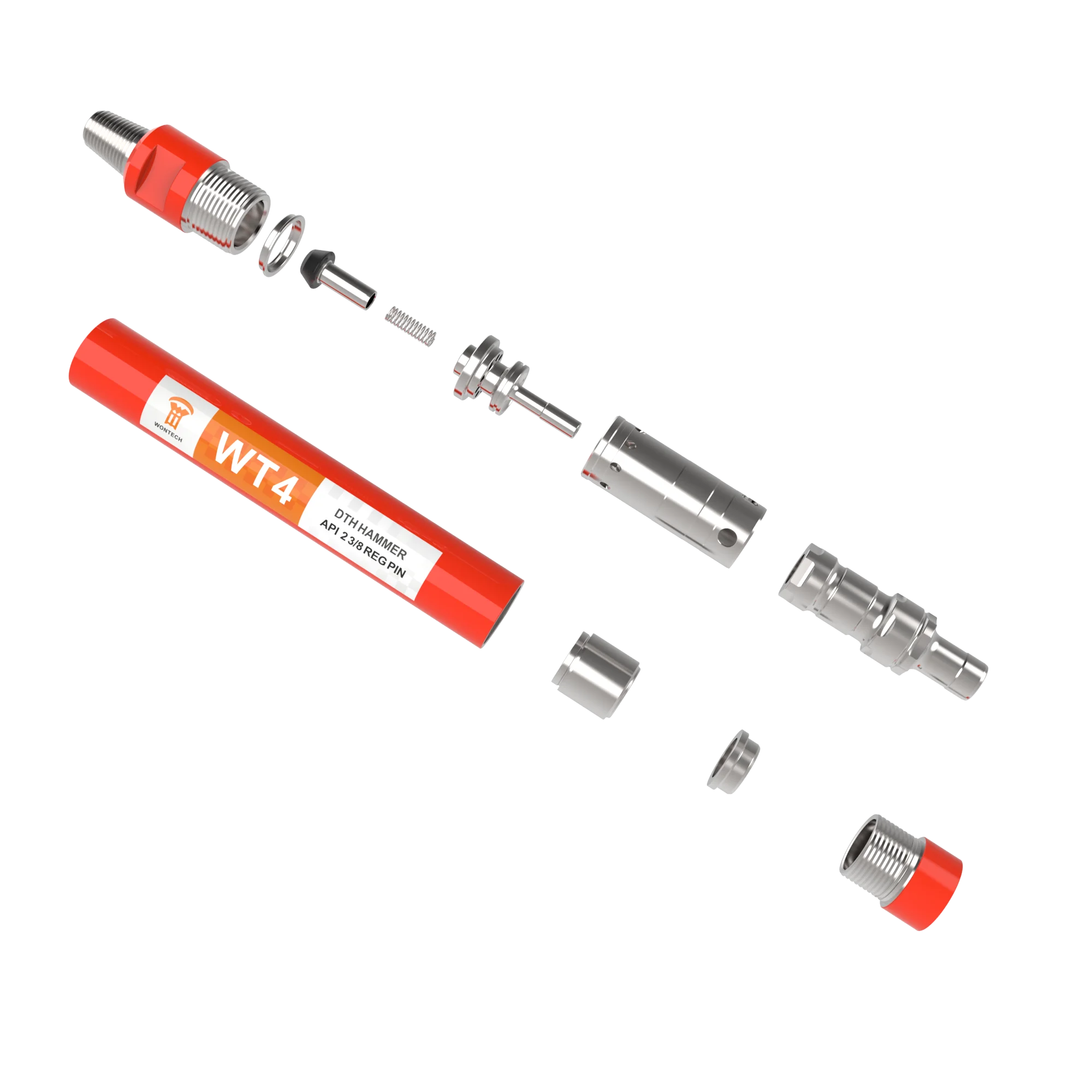 Wontech 4" Zoll DHD340 M40 COP44 Gewinde 2 3/8" API REG Down the Hole Hammer DTH Hammer für Bergbau