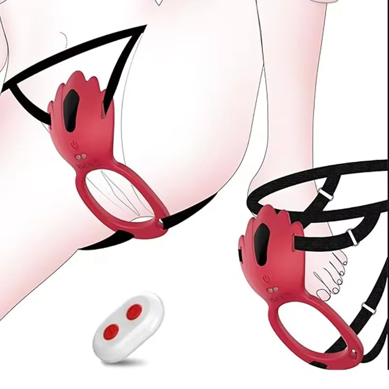 Remote Control Vibrating Penis Ring Clitoral Stimulator Wearable Panty Vibrator Female Sex Toy for Women Men Sexual Pleasure 18+