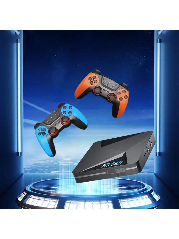 X2 PRO Videospielkonsole 4K UHD-Ausgang Super-Konsole mit 2 Gamepads 60+ Spiele-Emulatoren für Android 9.0 / CoreE / Emuelec 4.3
