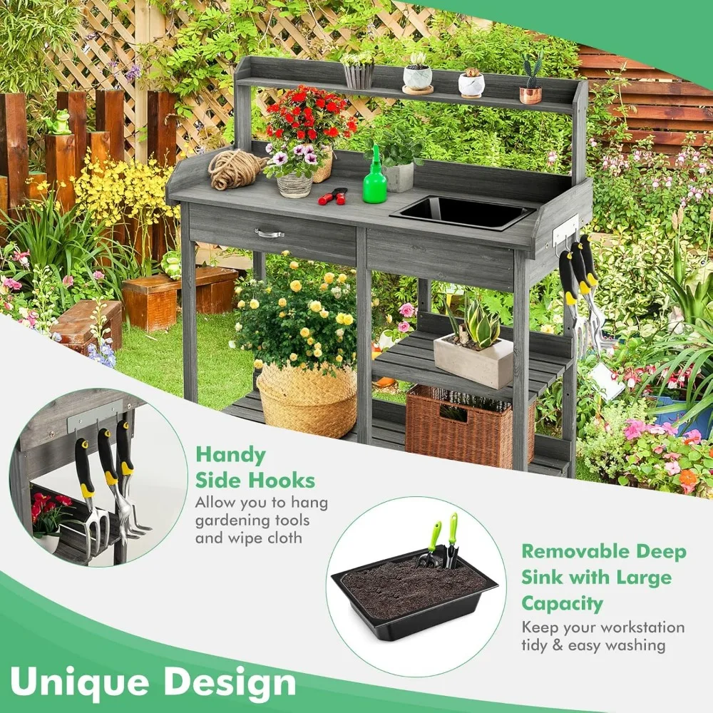 مقعد برونزي مع مساحة تخزين للبستنة #4