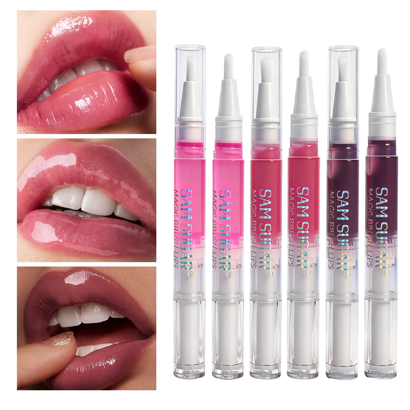 ミラー付き保湿リップグロスは、塗りやすく、自然な光沢があり、べたつかず、長持ちするメイク効果があります。