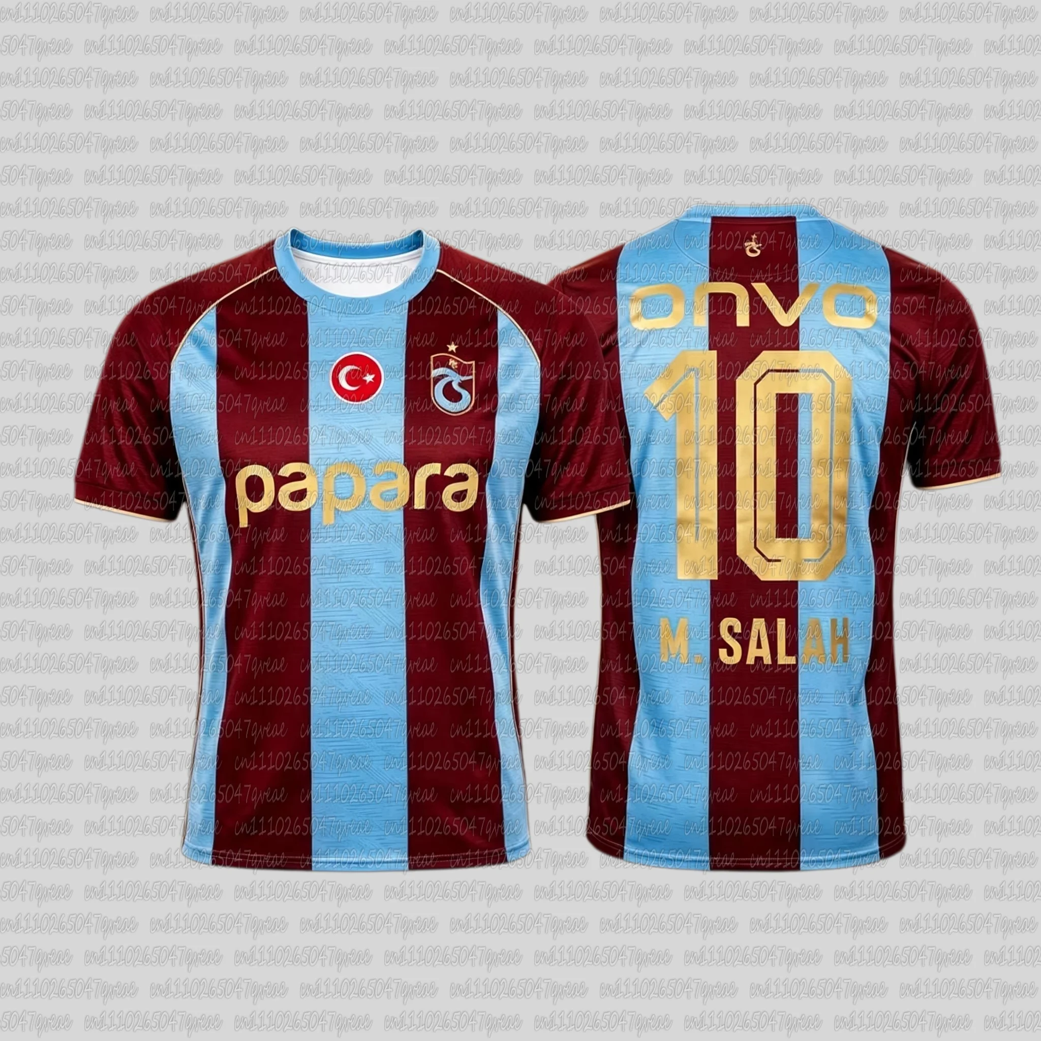 2026 Trabzonspor Salah 10 # Fußballtrikot für Herren, Sommer, Neu, 3D-Druck, Sport, Fußball, Atmungsaktiv, Schnelltrocknend, Familien-Matching-T-Shirts – Detail 6