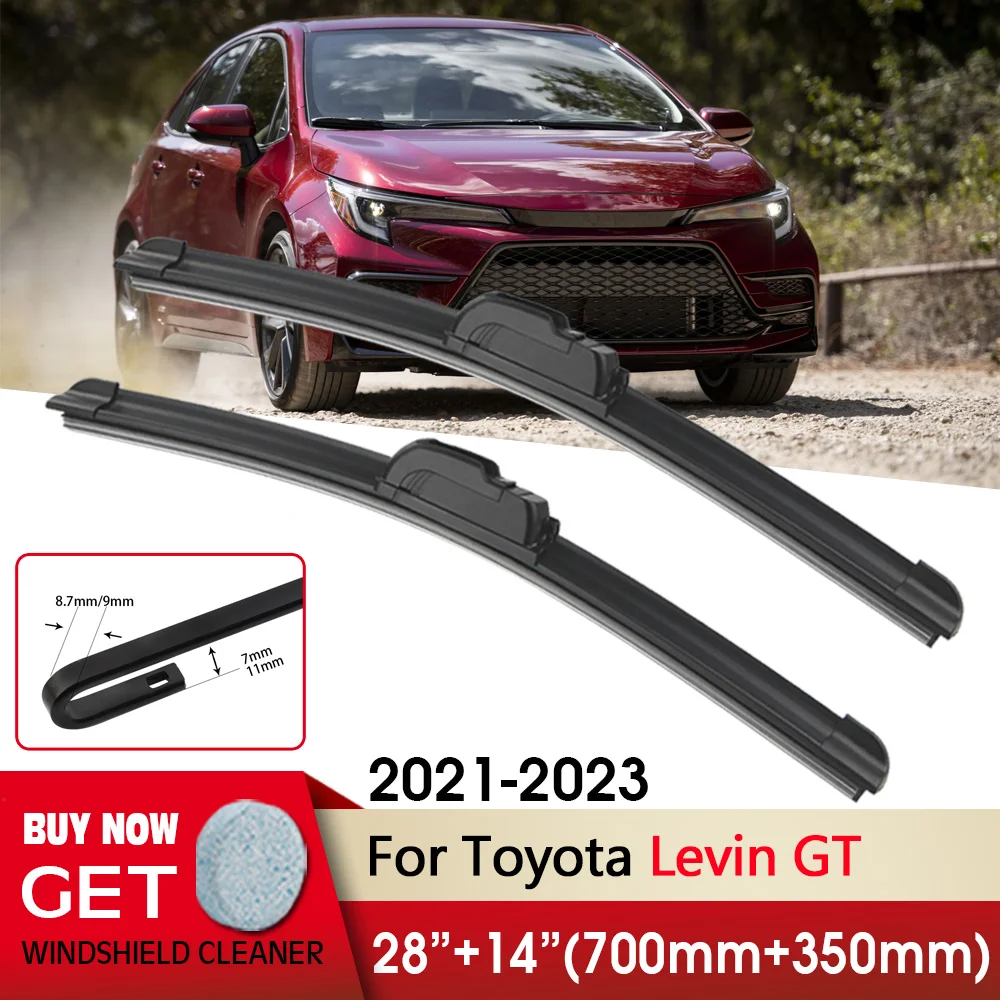 

Car Wiper RHD & LHD Front Wiper Blades 28"+14" For Toyota Levin GT 2021-2023 Fit U Hook Arm Windscreen Wipers Auto Accessories