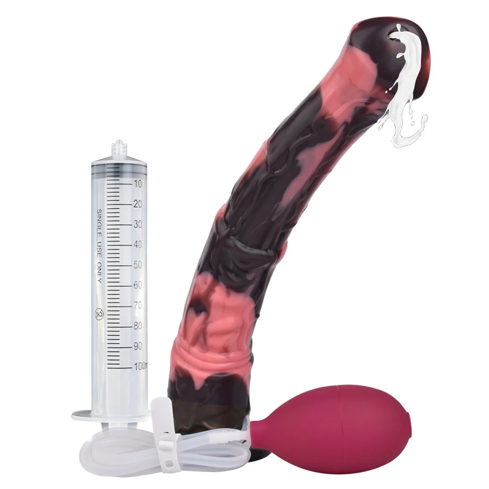 FAAK Long Ejaculation Dildo Large Fantasy Horse Squirting Penis With Suction Cup Size S M L  Silicone Anal Plug Sex Toys Shop