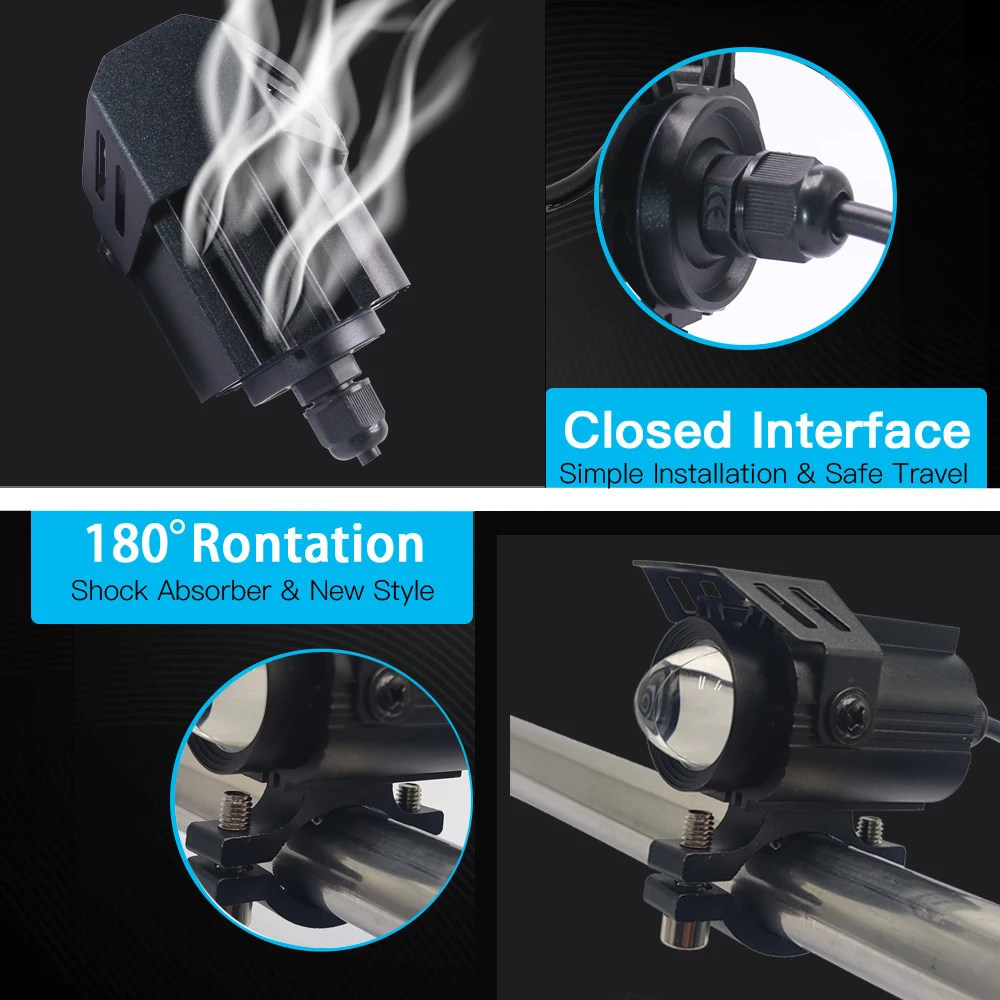Motorcycle LED Light Waterproof Lamp Electric Vehicle Headlight Fog Light Projector Lens Spotlight For Car/Moto image 6