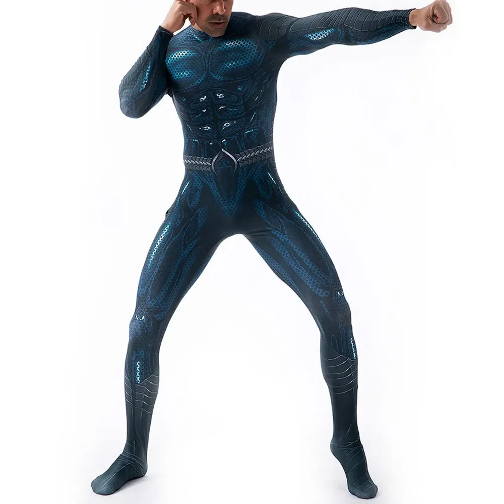 

Halloween Aquaman 2 Cosplay Costume Superhero Arthur Curry Orin Zentai Bodysuit Suit Jumpsuits Adult Kids