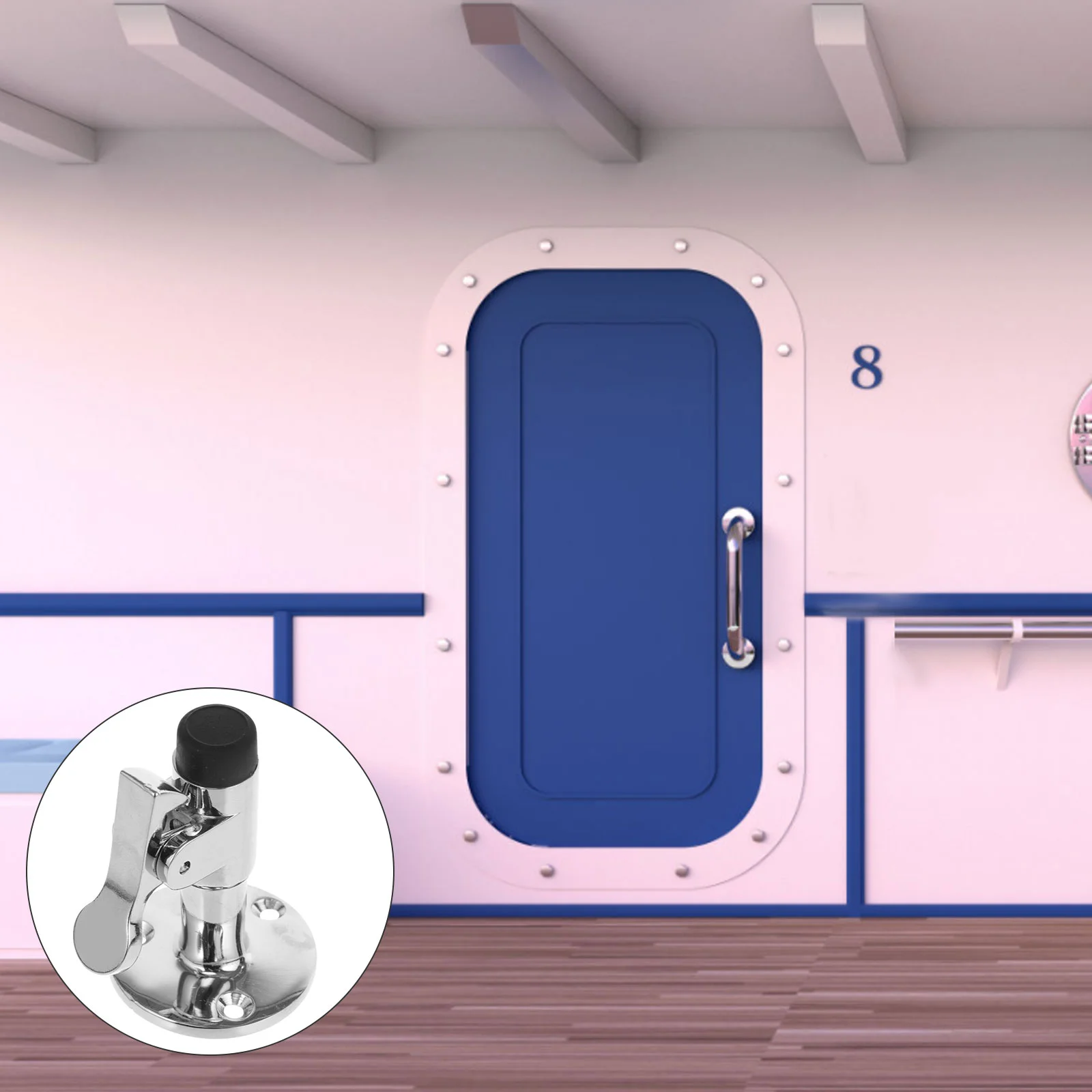 Stainless Steel Marine Windproof Stopper Polished Catch for Yacht Smooth Holder Boat Portable Lock Sturdy Door Fixer Anti Noise