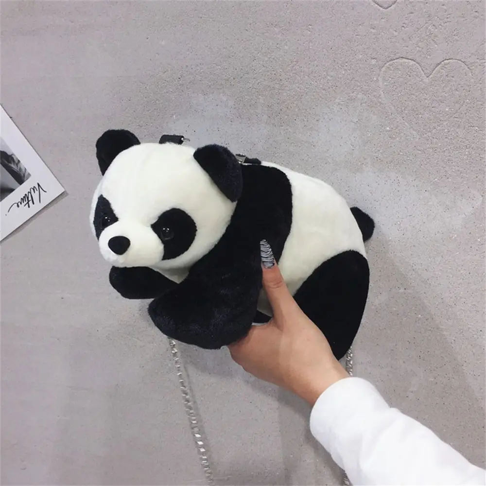 Stuffed Animals Plush Shoulder Bag Plush Toy Warm Fluffy Crossbody Bag Cute Cartoon Kindergarten Plush Panda Bag Coin Purse