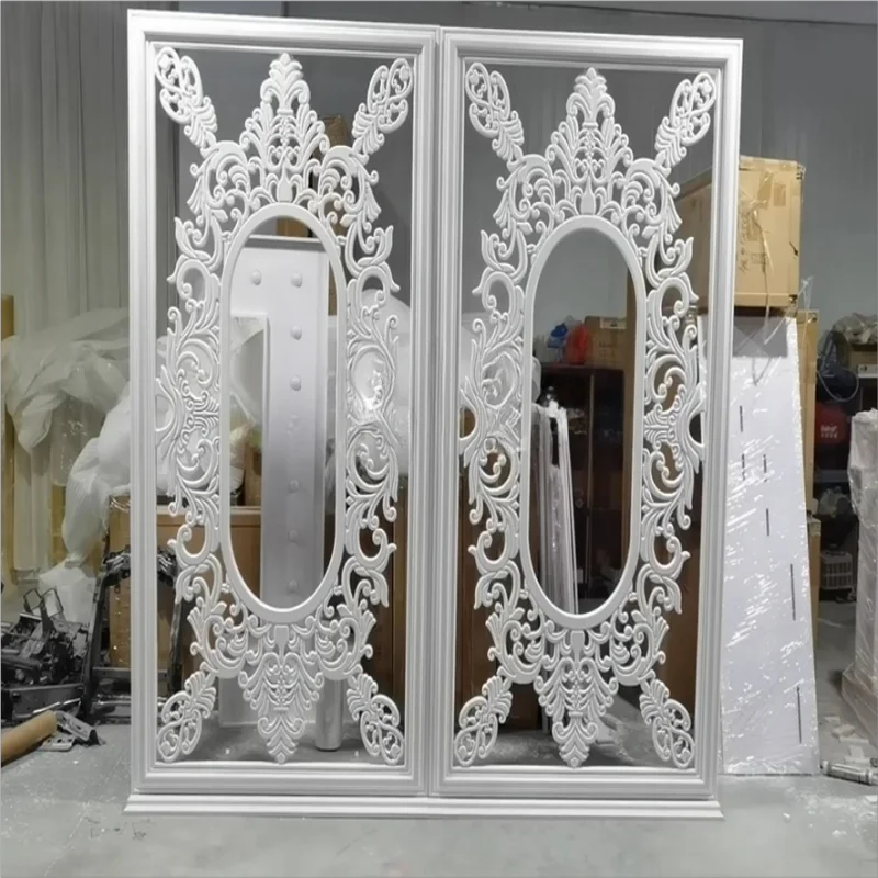 White Royal Wedding Banquet Stage Decoration Background Board Elegant Event Decor for Special Occasions