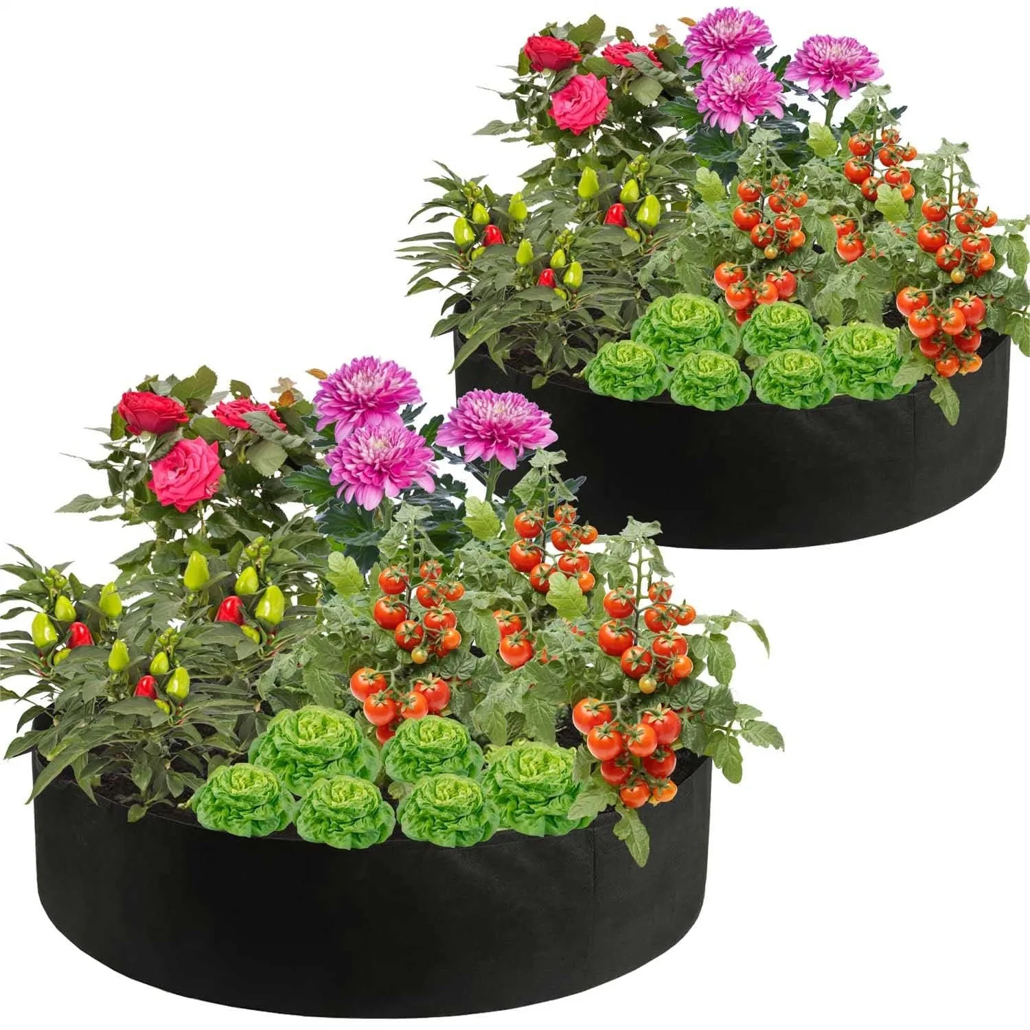 

50 Gallon Raised Garden Bed with Breathable Fabric for Vegetables Herbs and Plants Outdoor