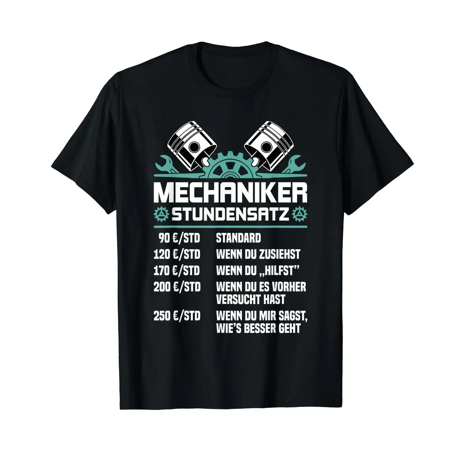 Funny mechanic hourly rates Affordable graphic t shirt vintage Washed Top For Everyday Wear streetwear Slightly fashion Soft
