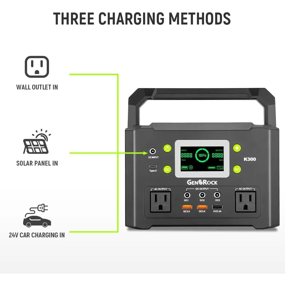 Imagem -05 - Estação de Energia Portátil 110v 300w Pura Onda Senoidal Gerador Solar 222wh Backup Bateria de Lítio com Saída ac qc