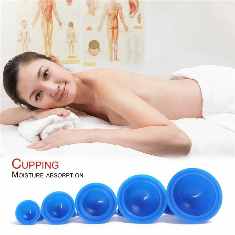 

ABYO 36Pcs Blue Health Care Vacuum Cupping Cups Silicone Suction Cup Massage